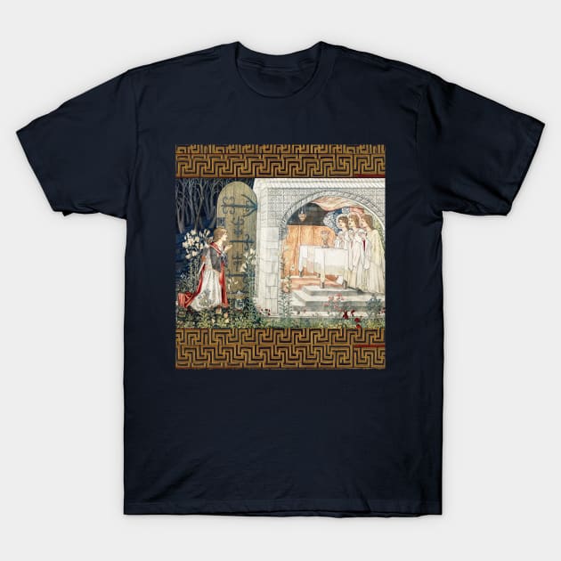 Quest for the Holy Grail,The Attainment,Vision of the Angels and Saint Graal to Percival T-Shirt by BulganLumini